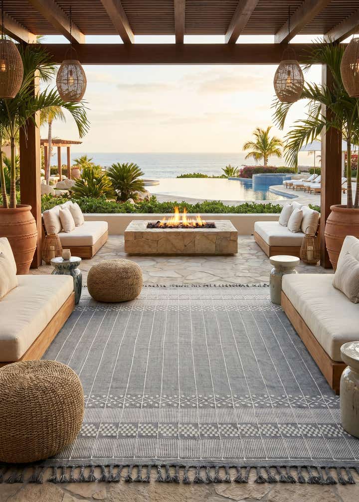 10' x 14' 1 Easy-Clean Eco Bohemian Indoor / Outdoor Rug