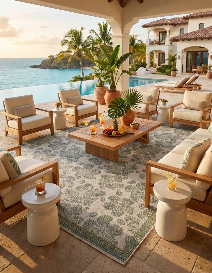 Detail image of 9' x 12' Easy-Clean Baja Indoor / Outdoor Rug