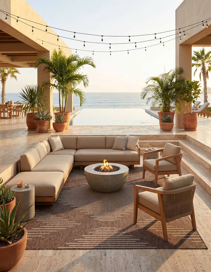 Detail image of 10' x 13' Easy-Clean Modern Indoor / Outdoor Rug