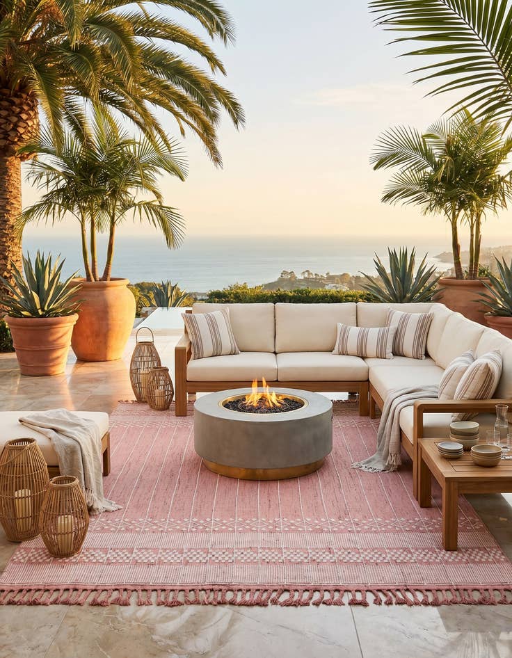 Detail image of 10' x 14' 1 Easy-Clean Eco Bohemian Indoor / Outdoor Rug