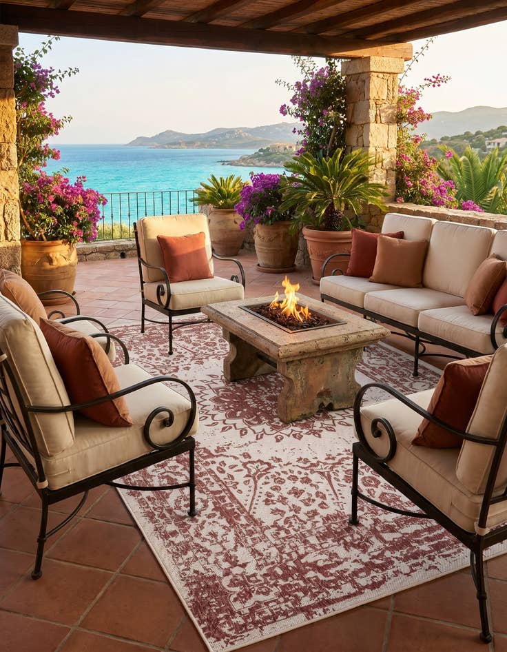 Detail image of 6' x 9' Easy-Clean Traditional Indoor / Outdoor Rug