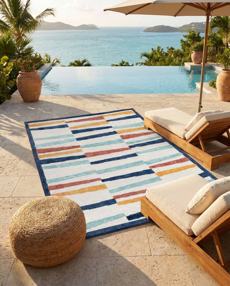 Detail image of 6' x 9' Easy-Clean Belize Indoor / Outdoor Rug