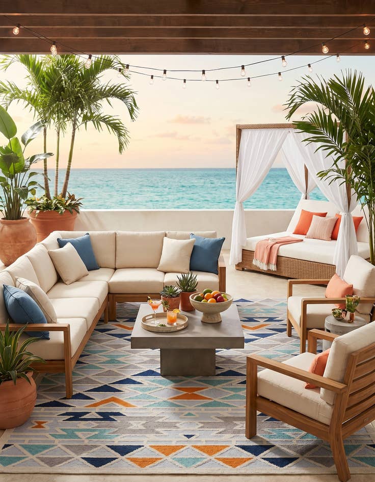 Detail image of 7' x 10' Easy-Clean Aruba Indoor / Outdoor Rug