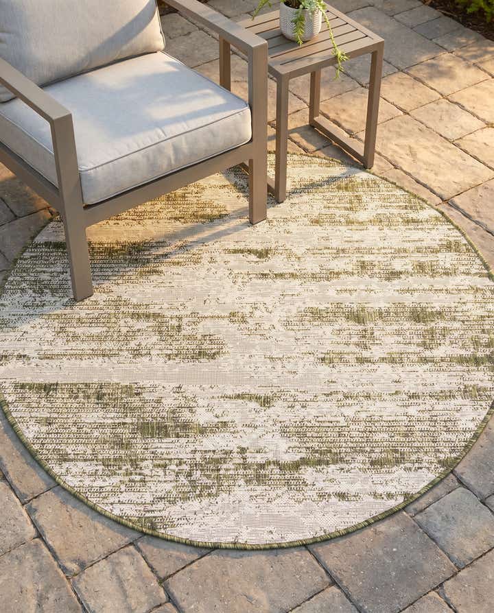 4' x 4' Easy-Clean Modern Indoor / Outdoor Round Rug