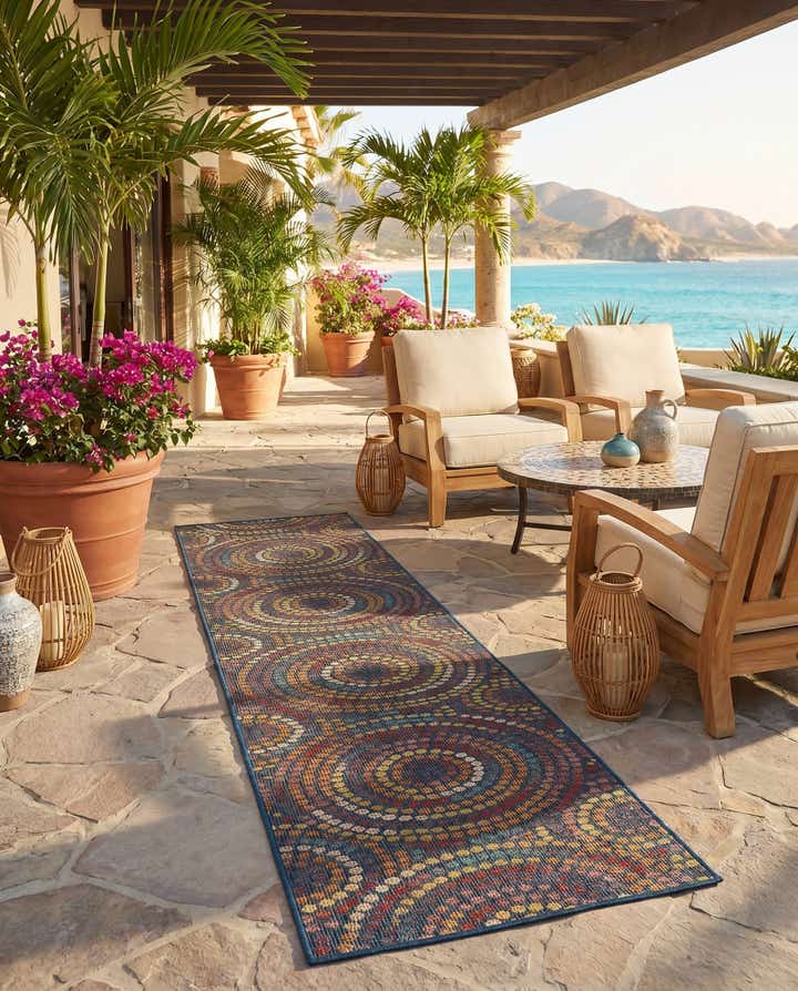 2' 7 x 12' Easy-Clean Baja Indoor / Outdoor Runner Rug
