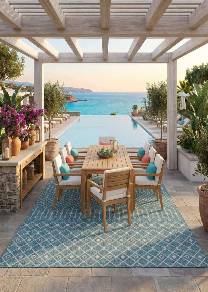 10' x 14' Easy-Clean Trellis Indoor / Outdoor Rug