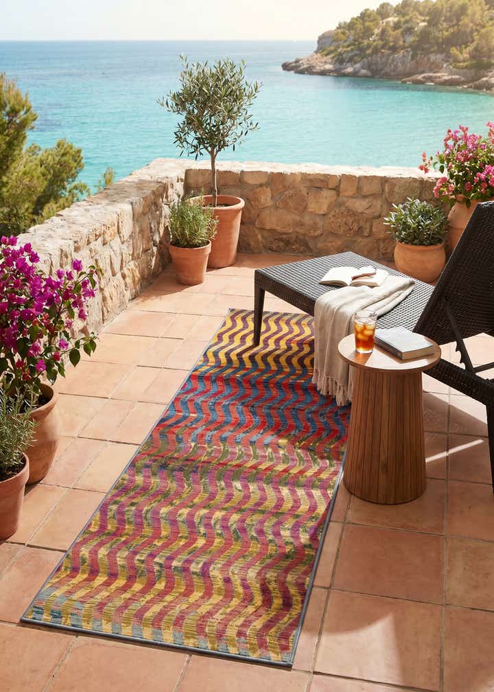 2' x 6' Easy-Clean Modern Indoor / Outdoor Runner Rug