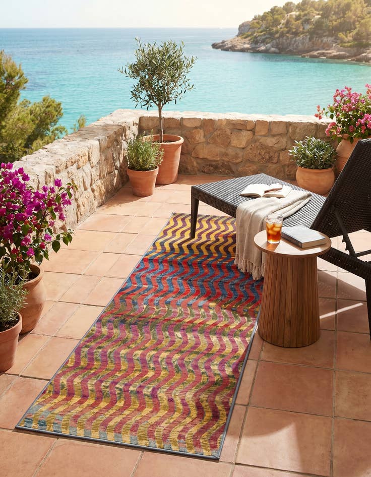 Detail image of 2' x 6' Easy-Clean Modern Indoor / Outdoor Runner Rug