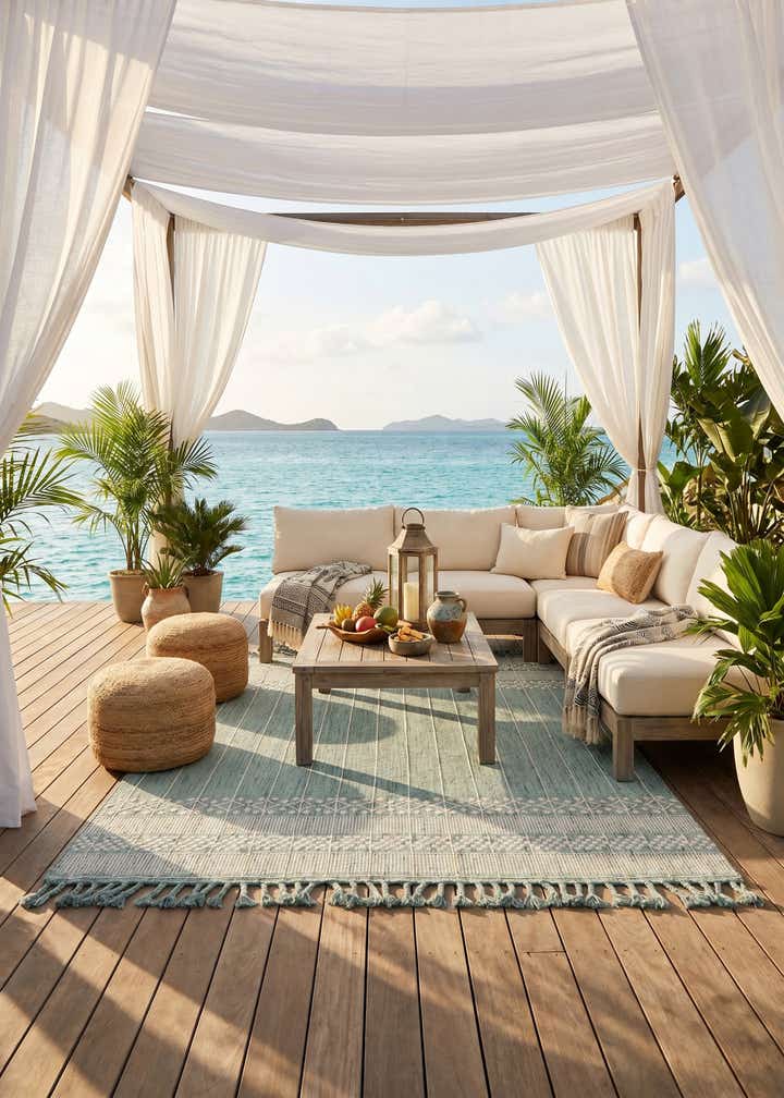 7' 10 x 10' Easy-Clean Eco Bohemian Indoor / Outdoor Rug