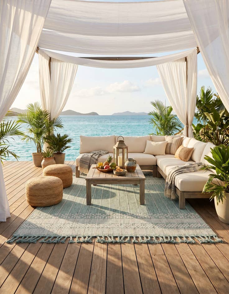 Detail image of 7' 10 x 10' Easy-Clean Eco Bohemian Indoor / Outdoor Rug