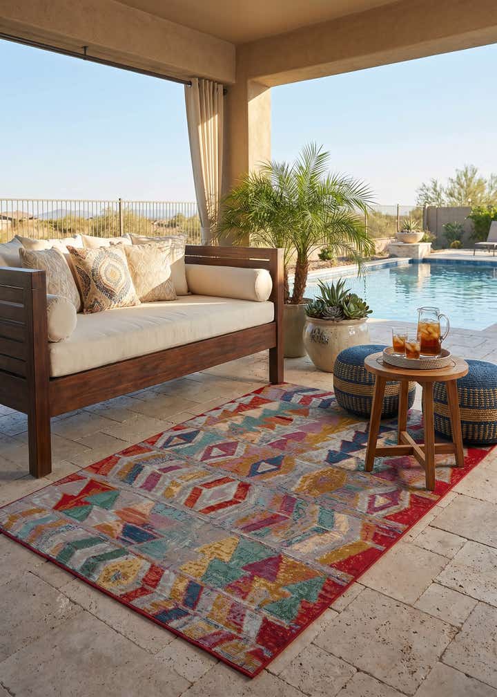 4' x 6' Easy-Clean Modern Indoor / Outdoor Rug
