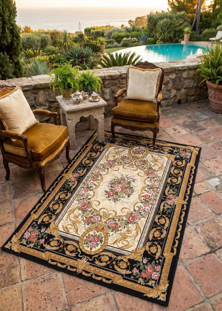 4' x 6' Easy-Clean Traditional Indoor / Outdoor Rug