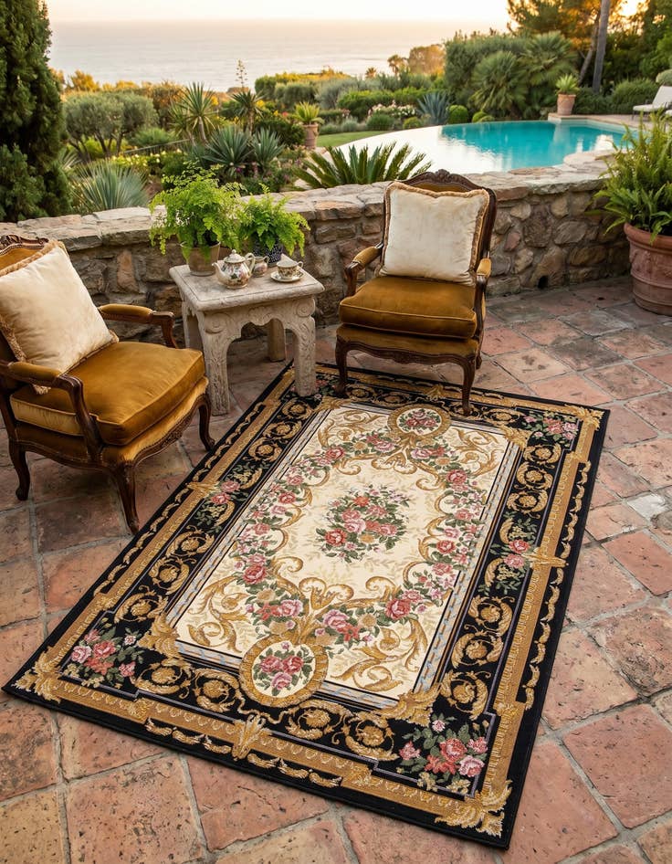 Detail image of 4' x 6' Easy-Clean Traditional Indoor / Outdoor Rug