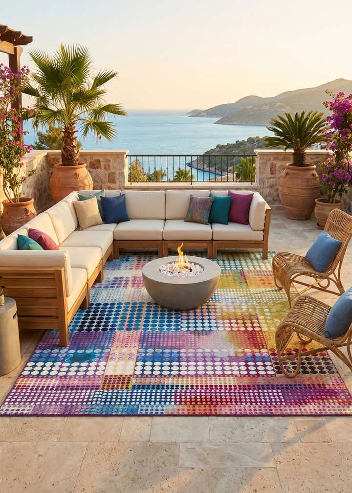 9' x 12' Easy-Clean Modern Indoor / Outdoor Rug