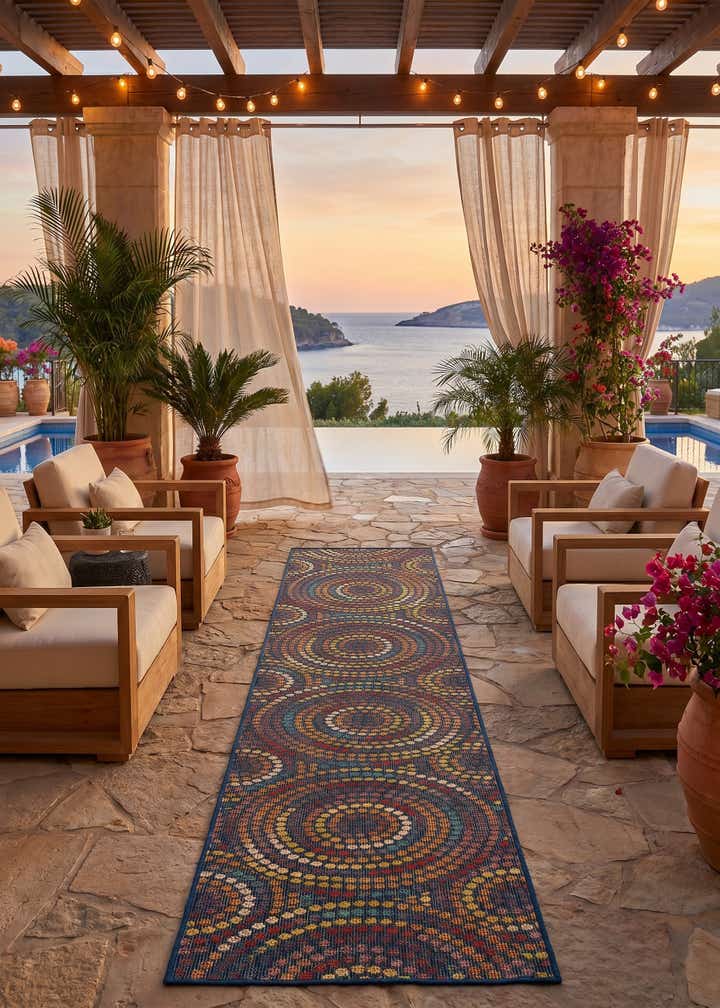 2' 7 x 12' Easy-Clean Baja Indoor / Outdoor Runner Rug