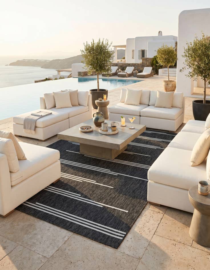 Detail image of 6' x 9' Easy-Clean Modern Indoor / Outdoor Rug