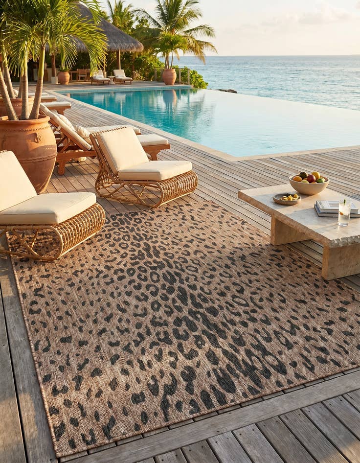 Detail image of 5' 3 x 7' Easy-Clean Safari Indoor / Outdoor Rug