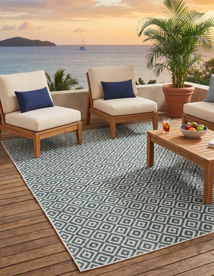 Detail image of 7' 10 x 10' Easy-Clean Jill Zarin Costa Rica Indoor / Outdoor Rug