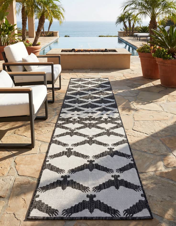 Detail image of 2' x 8' Easy-Clean Modern Indoor / Outdoor Runner Rug