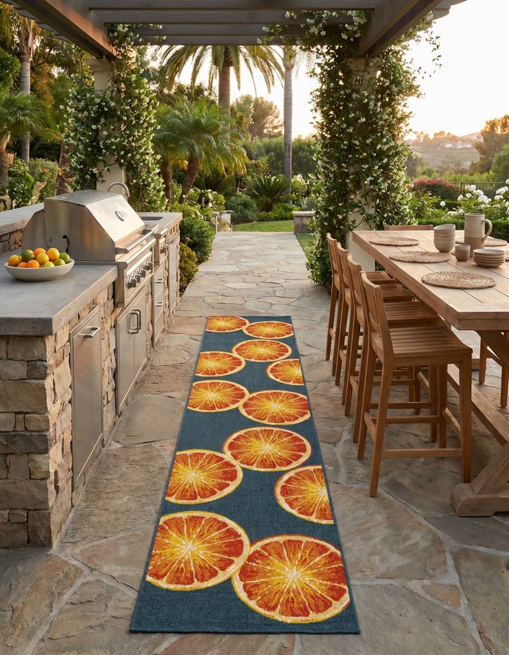 Detail image of 2' 7 x 12' Easy-Clean Modern Indoor / Outdoor Runner Rug