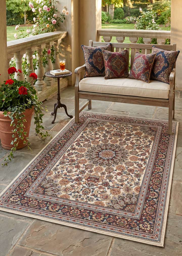 4' 1 x 6' 1 Easy-Clean Traditional Indoor / Outdoor Rug