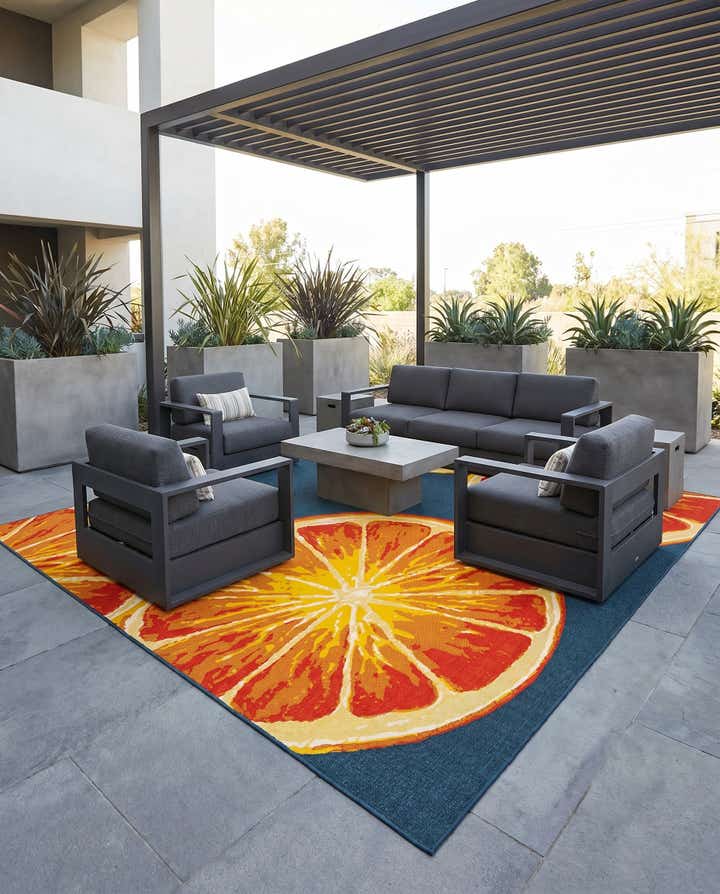 10' x 10' Easy-Clean Modern Indoor / Outdoor Square Rug