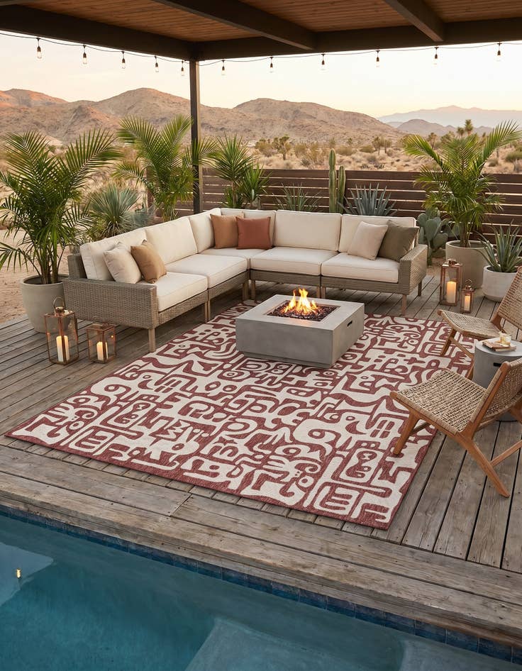 Detail image of 9' x 12' Easy-Clean Modern Indoor / Outdoor Rug