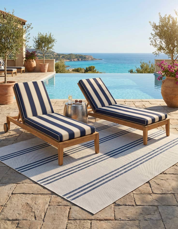 Detail image of 5' 3 x 8' Easy-Clean Jill Zarin Anguilla Indoor / Outdoor Rug