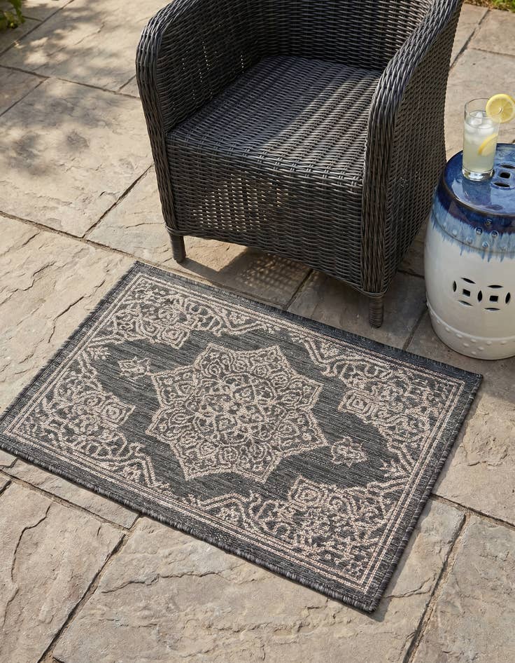 Detail image of 2' x 3' Easy-Clean Traditional Indoor / Outdoor Rug
