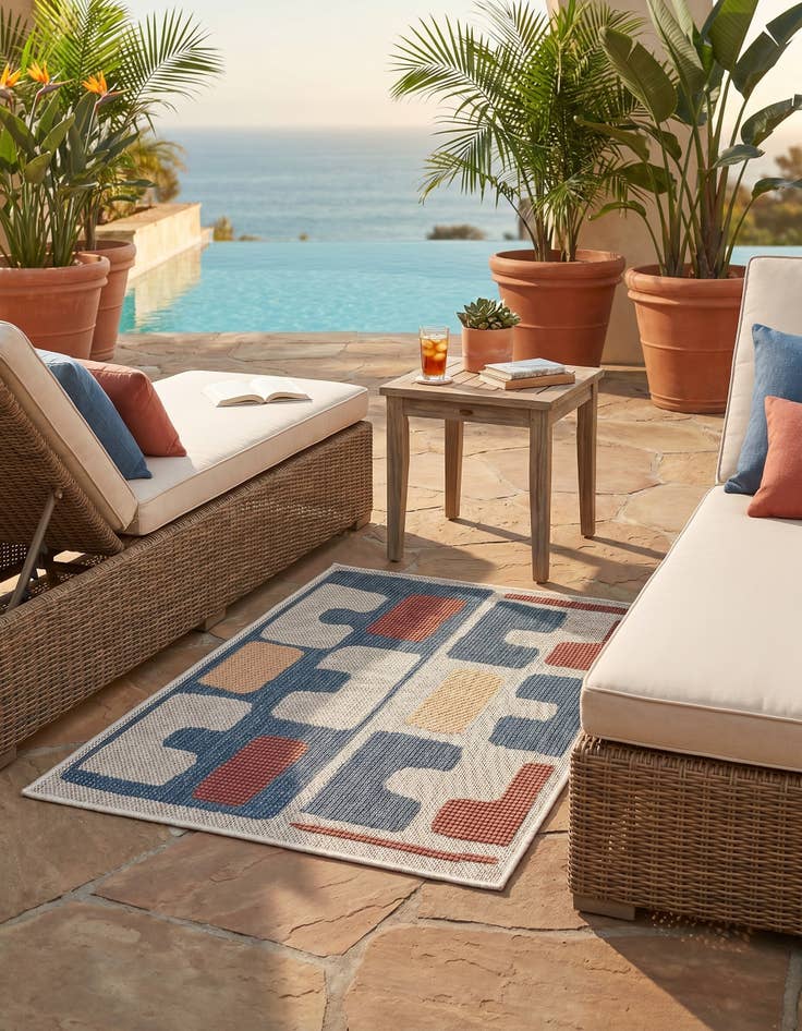 Detail image of 2' x 3' 1 Easy-Clean Baja Indoor / Outdoor Rug