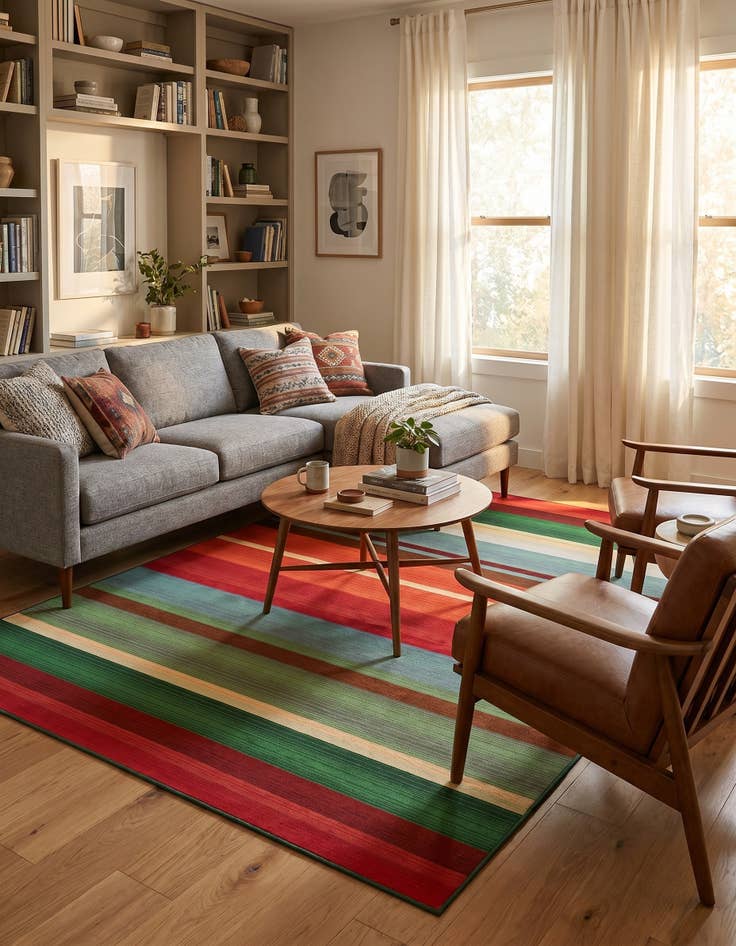 Detail image of 6' x 9' Easy-Clean Modern Indoor / Outdoor Rug