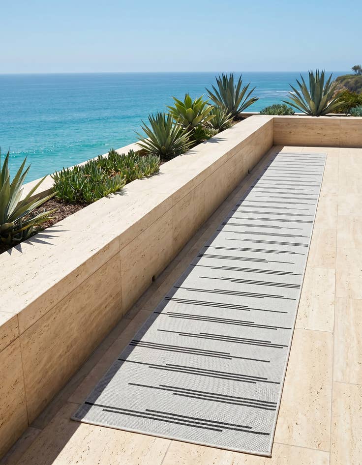 Detail image of 2' 7 x 12' Easy-Clean Modern Indoor / Outdoor Runner Rug