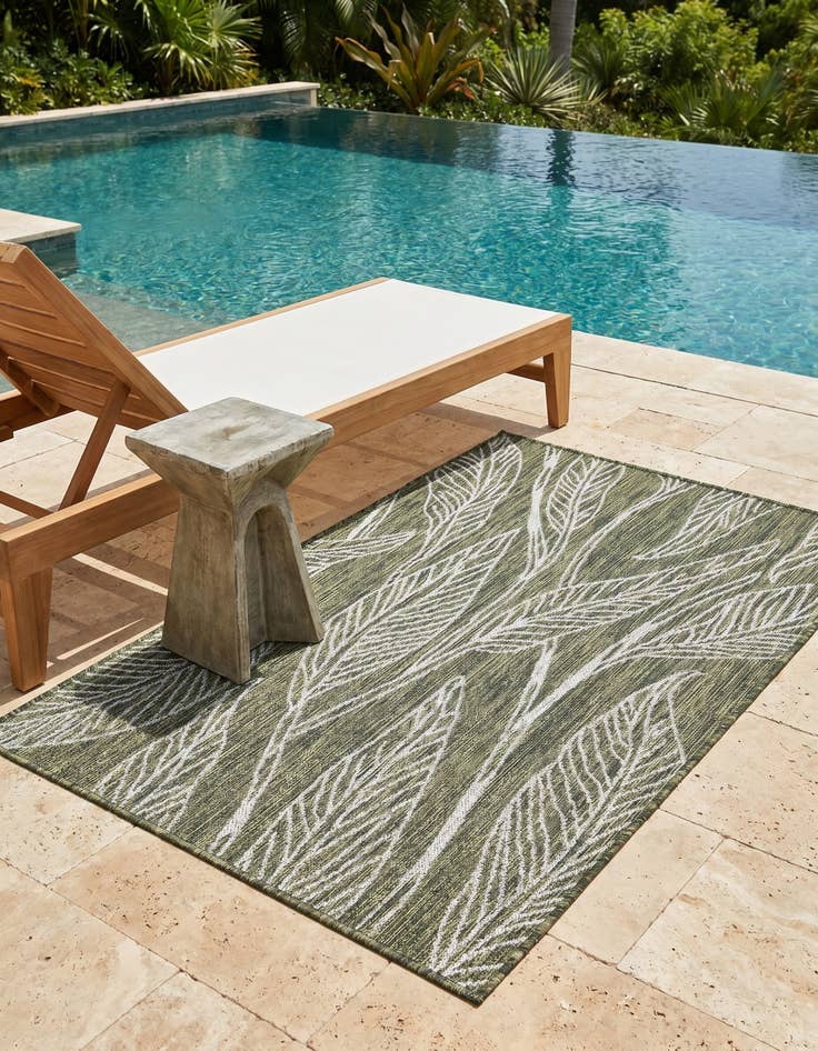 Detail image of 3' x 5' 3 Easy-Clean Botanical Indoor / Outdoor Rug