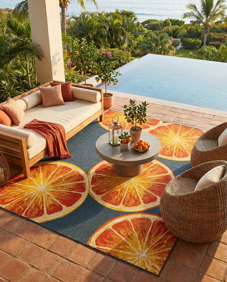 Detail image of 7' 10 x 10' Easy-Clean Modern Indoor / Outdoor Rug