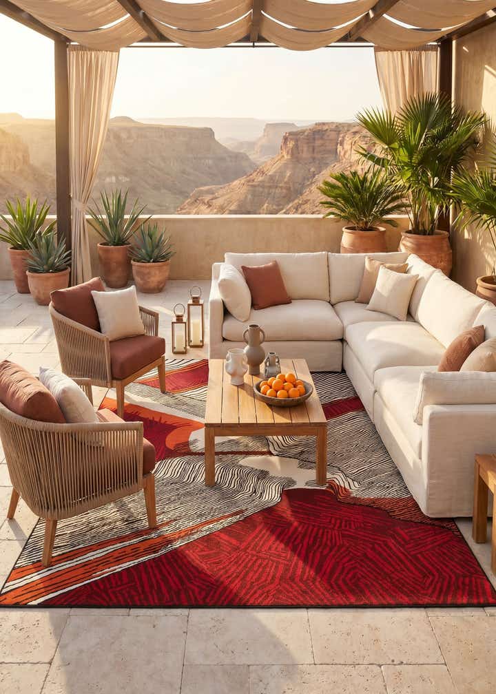 9' x 12' Easy-Clean Modern Indoor / Outdoor Rug