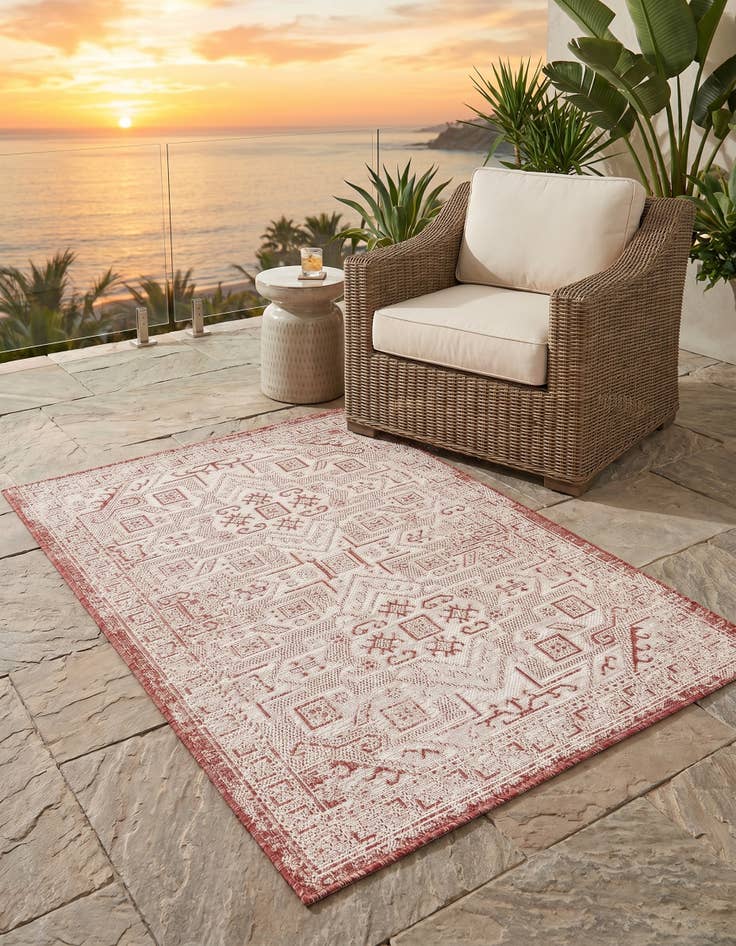 Detail image of 3' x 5' 3 Easy-Clean Aztec Indoor / Outdoor Rug