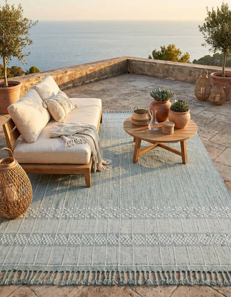 Detail image of 10' x 14' 1 Easy-Clean Eco Bohemian Indoor / Outdoor Rug