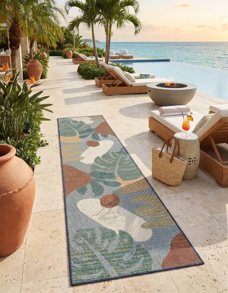 Detail image of 2' 7 x 10' Easy-Clean Baja Indoor / Outdoor Runner Rug