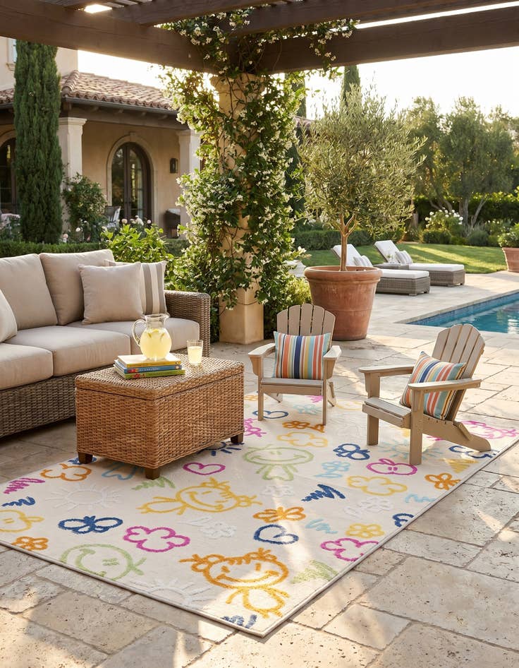 Detail image of 5' 3 x 7' 7 Easy-Clean Indoor / Outdoor Rug