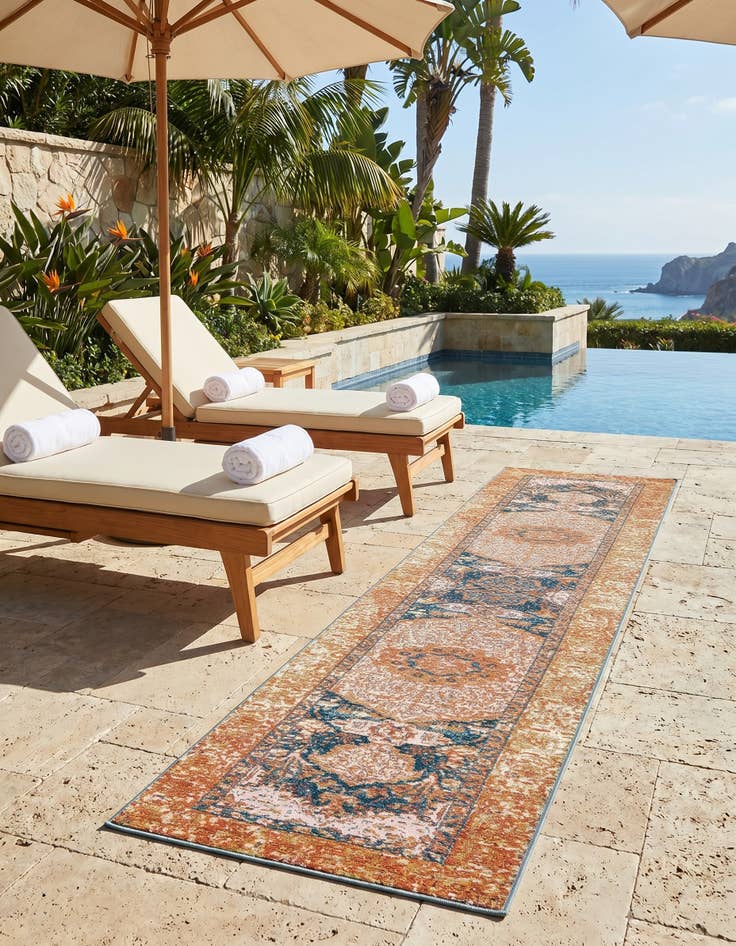 Detail image of 2' x 8' Easy-Clean Traditional Indoor / Outdoor Runner Rug