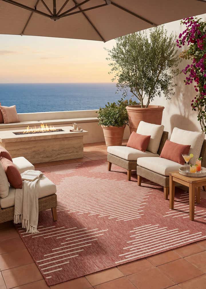 10' x 13' Easy-Clean Modern Indoor / Outdoor Rug