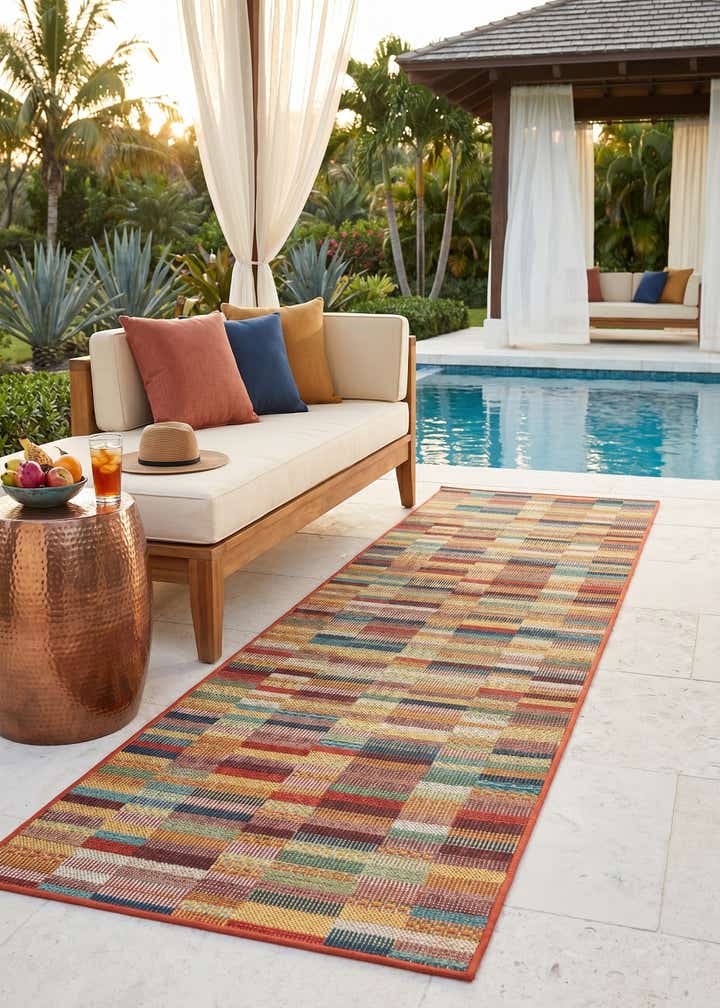 2' 7 x 10' Easy-Clean Baja Indoor / Outdoor Runner Rug
