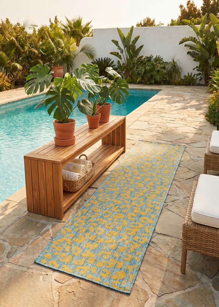 2' x 8' Easy-Clean Safari Indoor / Outdoor Runner Rug
