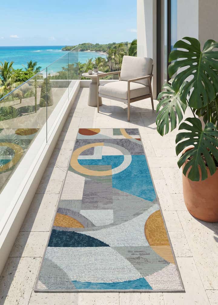 2' x 5' 1 Easy-Clean Modern Indoor / Outdoor Runner Rug
