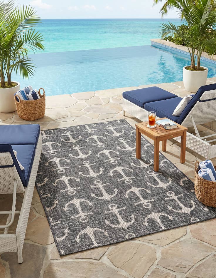 Detail image of 3' x 5' 3 Easy-Clean Coastal Indoor / Outdoor Rug
