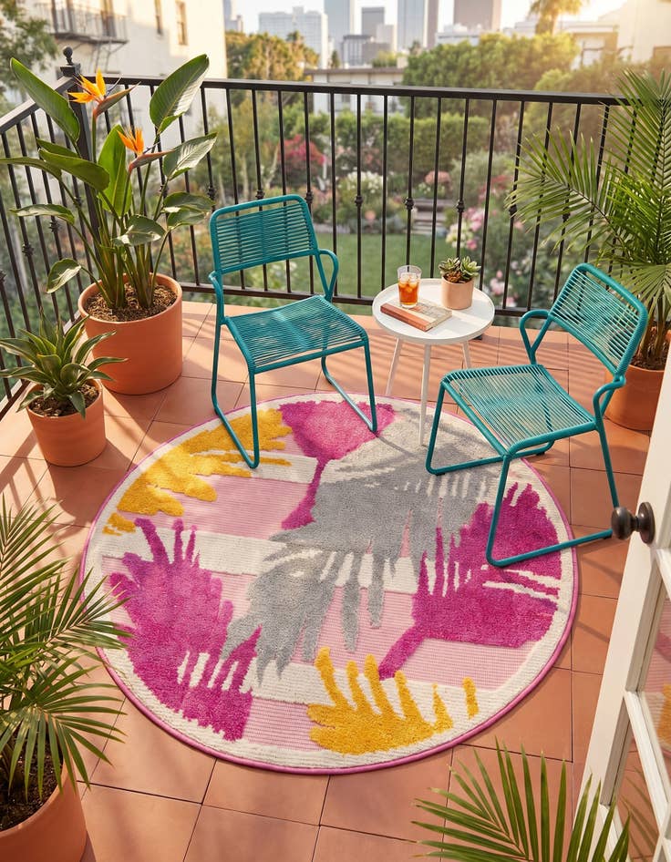 Detail image of 3' 3 x 3' 3 Easy-Clean Aruba Indoor / Outdoor Round Rug