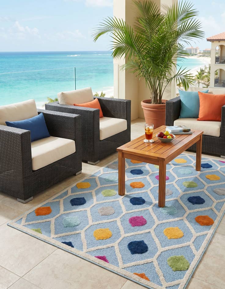 Detail image of 4' x 6' Easy-Clean Aruba Indoor / Outdoor Rug