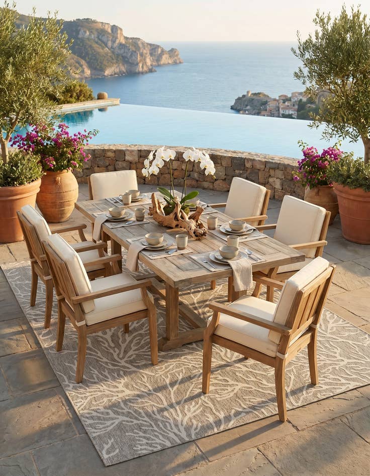 Detail image of 10' x 14' Easy-Clean Coastal Indoor / Outdoor Rug