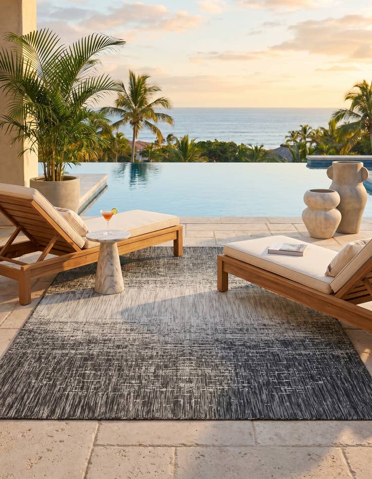 Detail image of 5' 3 x 8' Easy-Clean Modern Indoor / Outdoor Rug