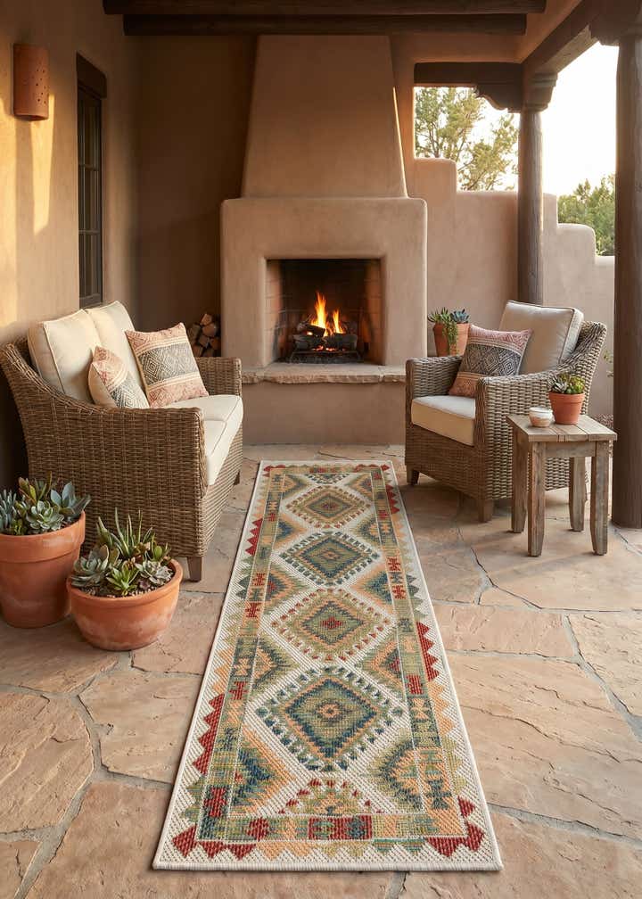 2' x 6' Easy-Clean Baja Indoor / Outdoor Runner Rug